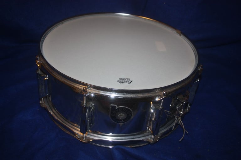 Vintage 1970s Beverley Chrome Snare Drum 14in x 5.1/2in for Drum Kit ~ Made In England ~ £75 ono
