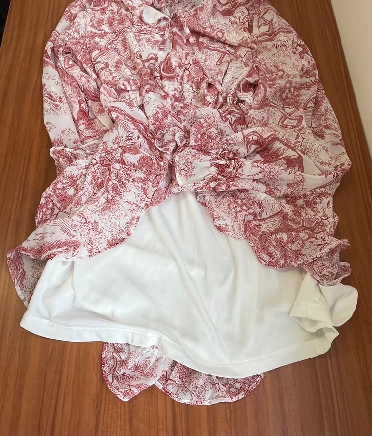 Women's Missguided Red & White Lightweight Floral Summer Dress