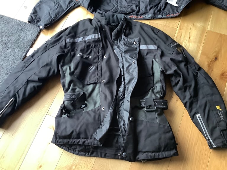 Woman’s small hein gericke all seasons motor bike jacket with attached inner jacket and protection