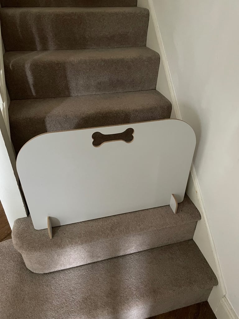 Wooden dog gate - light grey