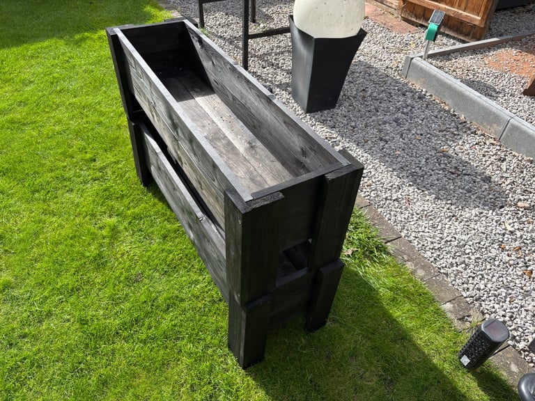 image for Pair of very well built garden planters black in colour 