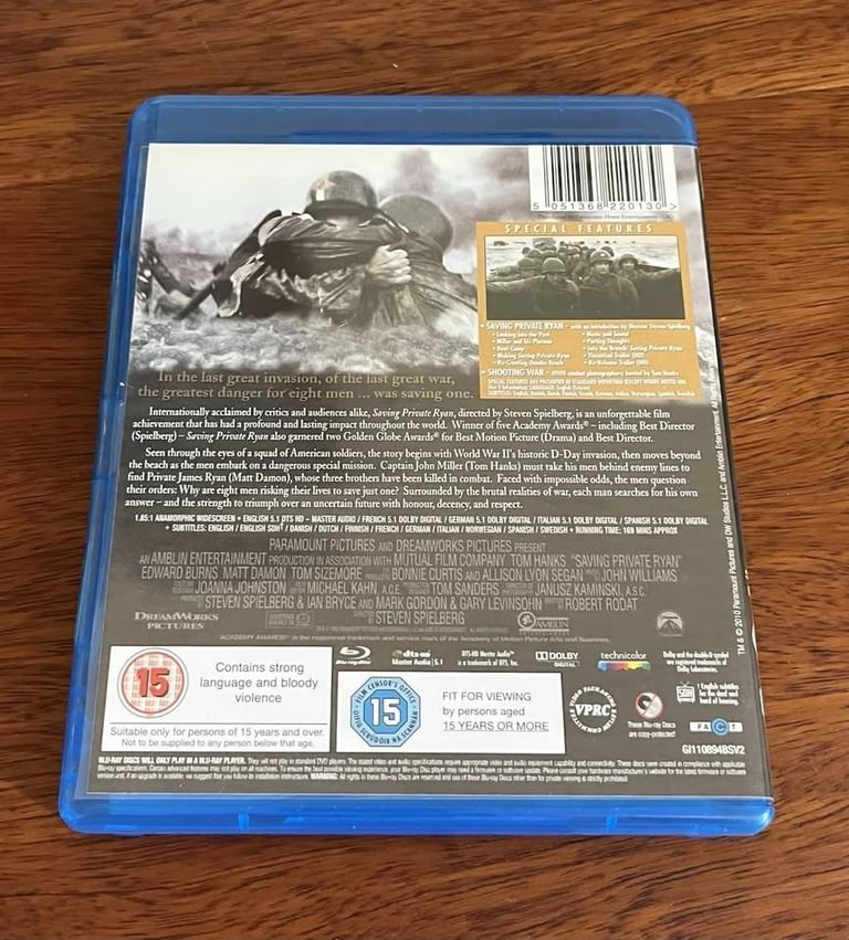 SAVING PRIVATE RYAN ( 2 DISC BLURAY SET )
