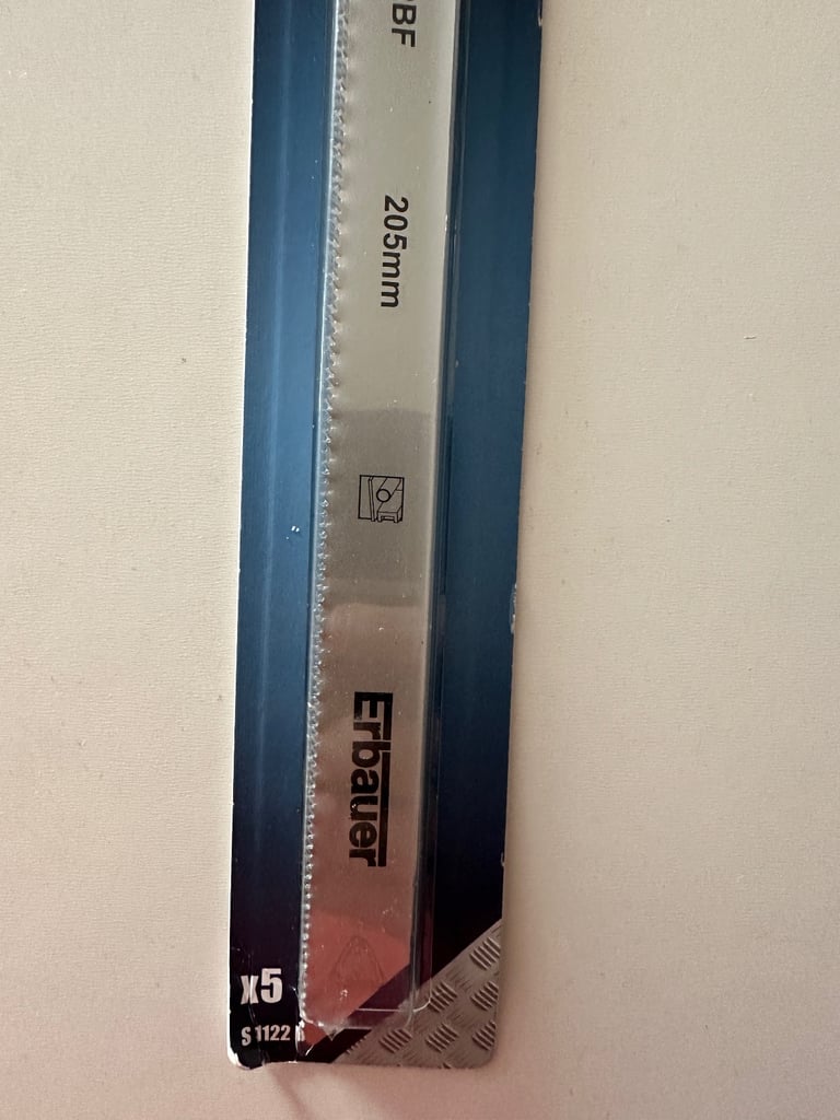 Erbauer Multi-Material Reciprocating Saw Blades 205mm 5 Pack S1122BF