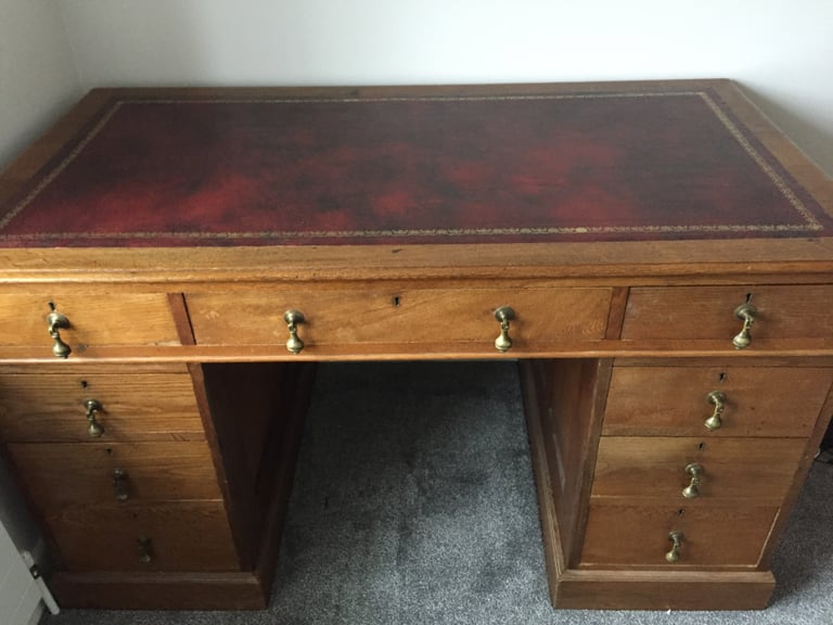 Golden oak antique desk