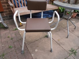 NEW Shower / Perching SEAT ( brown & White ) for the disabled
