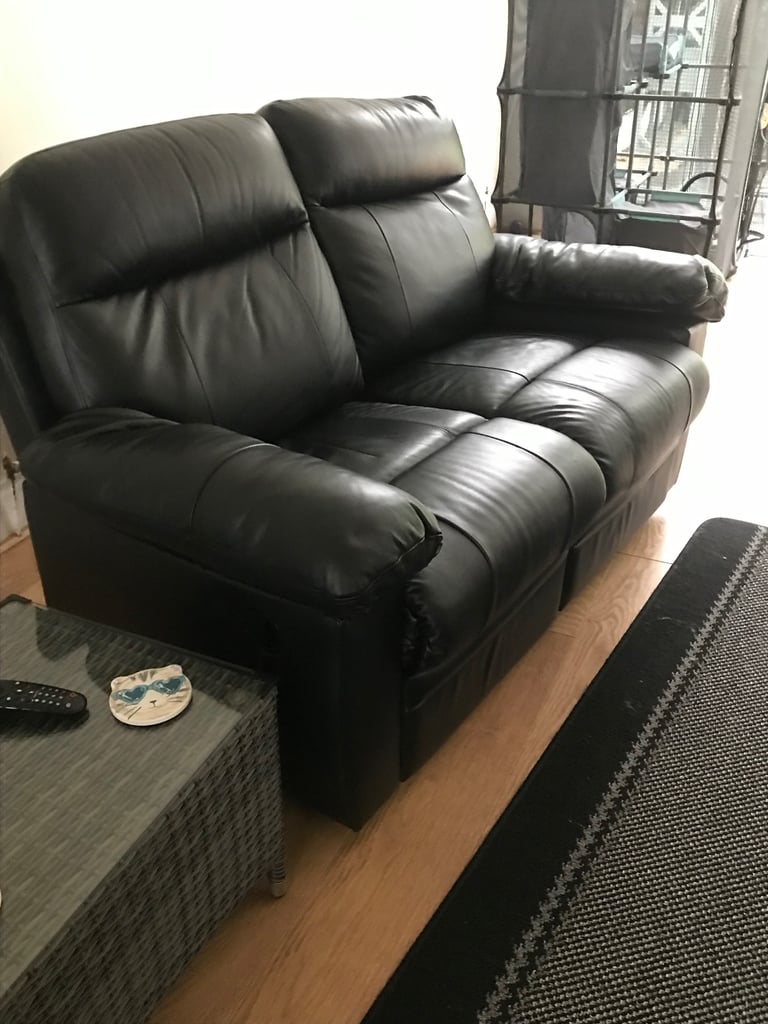 image for Faux leather 2 seater manual recliner 