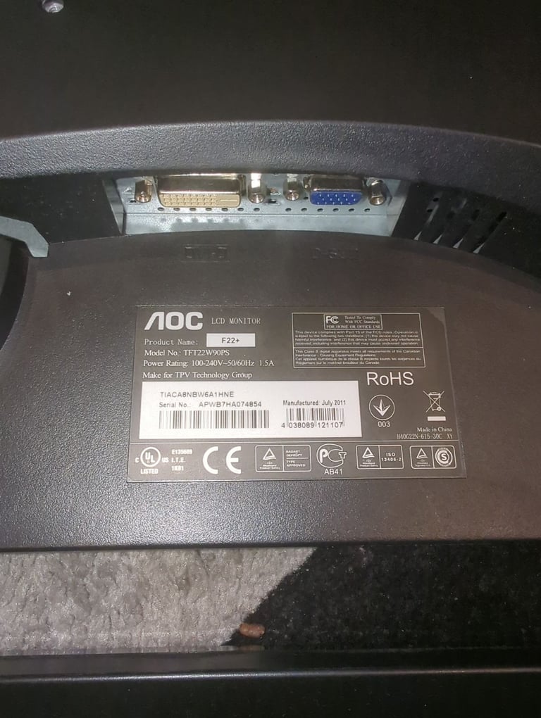 Aoc monitor 22"