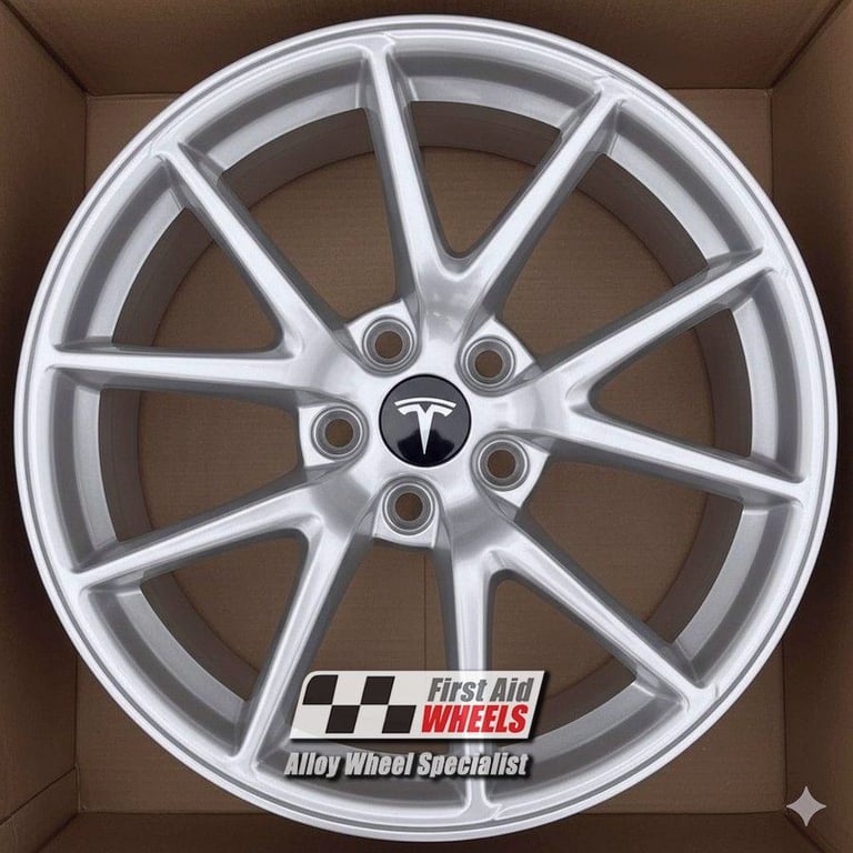 image for R592S Swap TESLA MODEL 3 4x 18'' GENUINE REFRESH BRIGHT SILVER ALLOY WHEELS
