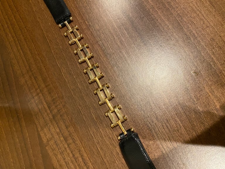 image for Reiss gold leather belt 