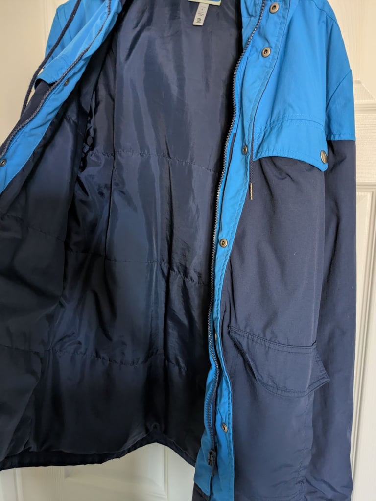 Mens size small boys 15-16 years Adidas two tone blue parka jacket s 