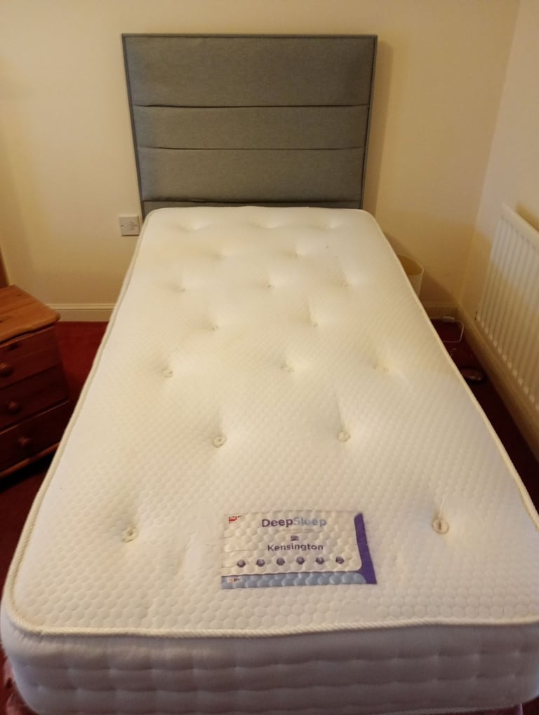 Single bed with mattress and headboard 