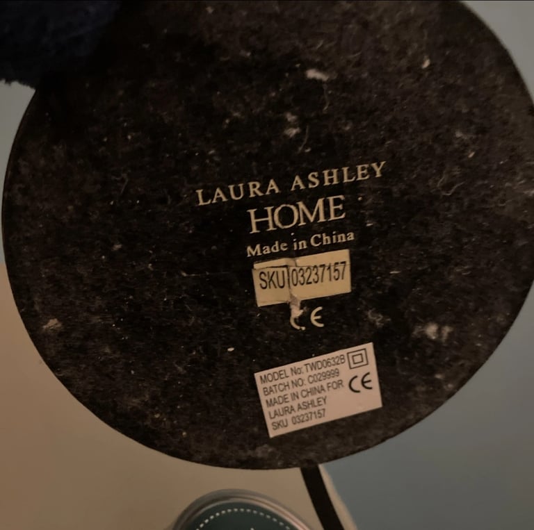 Laura Ashley Lamp bases pair, Wood Bobbin style