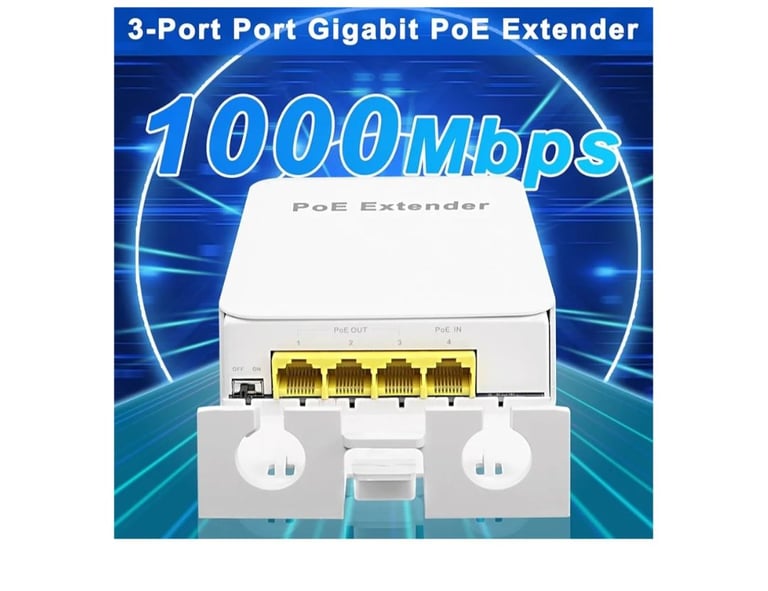 MEIRIYFA Gigabit PoE Extender Outdoor 4 Ports PoE Switch