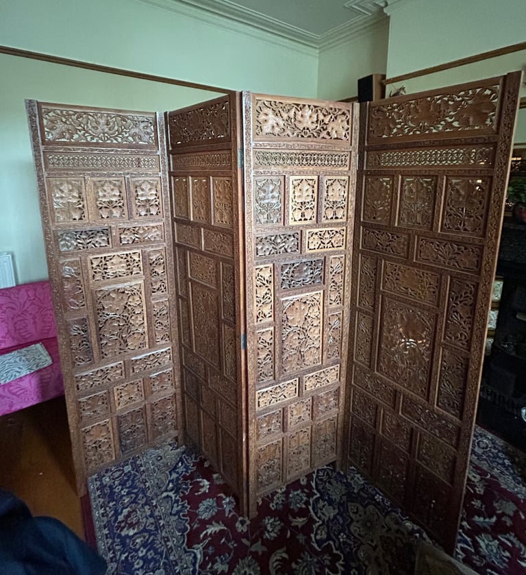 image for Stunning teak ornate screen or room divider