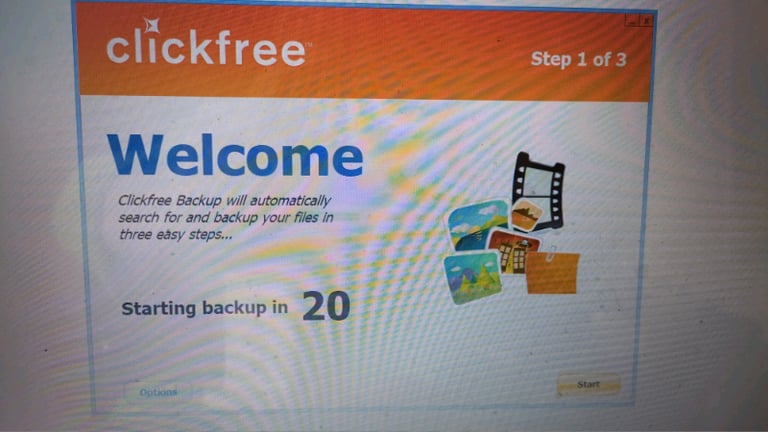 FREE Del. clickfree 320gb backup cradle external hdd portable apps usb