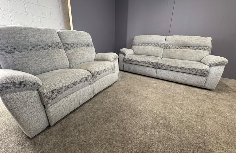 Grey 3 seater and 2 seater recliner sofa set DELIVERY AVAILABLE!