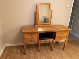 Oak Bedside tables, dressing table and wall mirror