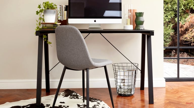 Danetti Cavour Black Glass Desk