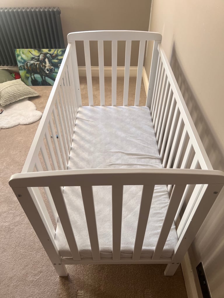 John Lewis Cot Bed and mattress - almost brand new 120 x 60cm
