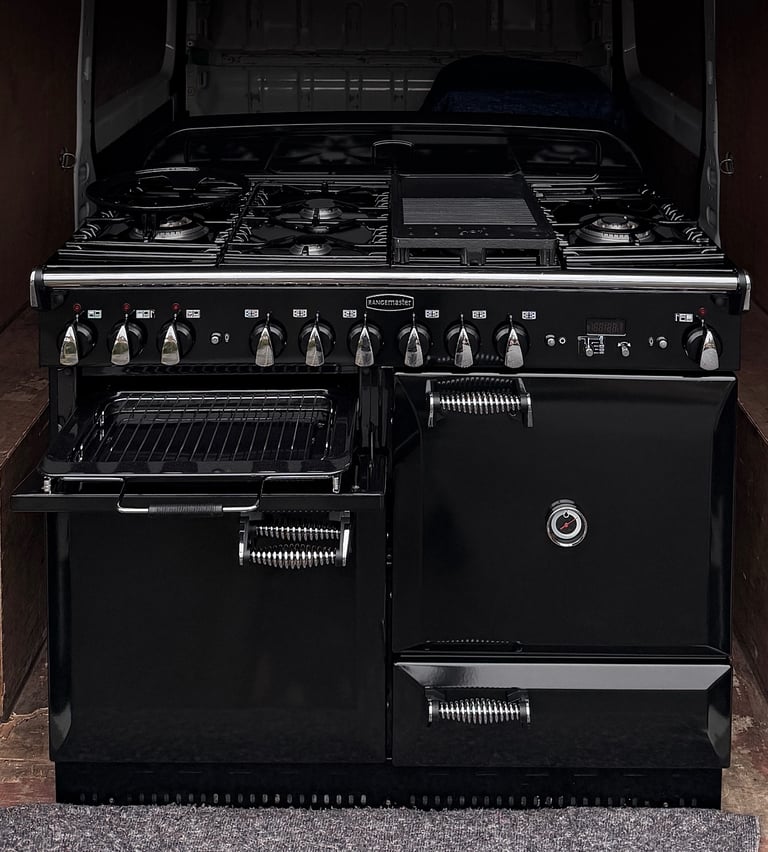 Rangemaster Elan Deluxe 110 Dual Fuel Range Cooker - Black