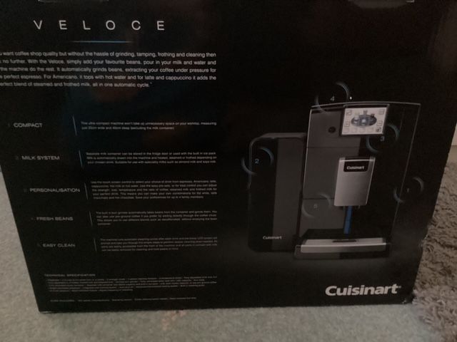 Cuisinart Veloce Full Auto Espresso Bean Coffee Machine Barista Quality microfoam Brand New £849