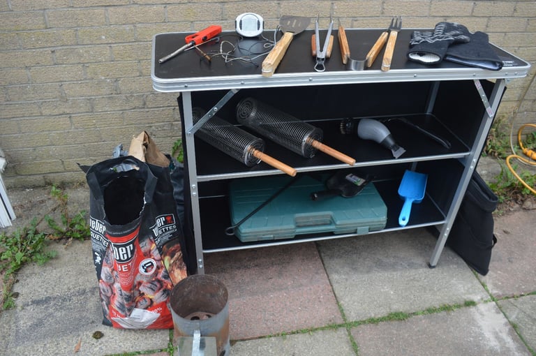 BBQ, Cover, Prep Table, and Accessories