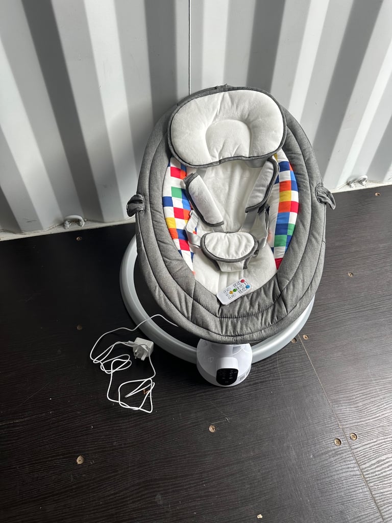 image for Electric Baby Bouncer Swing Chair with Bluetooth mobile App Control Portable +0m