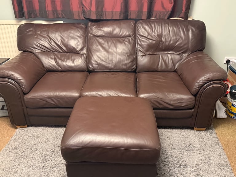 image for FREE brown leather sofa 
