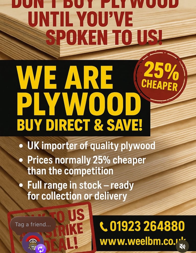 All plywood and sheet panel materials 