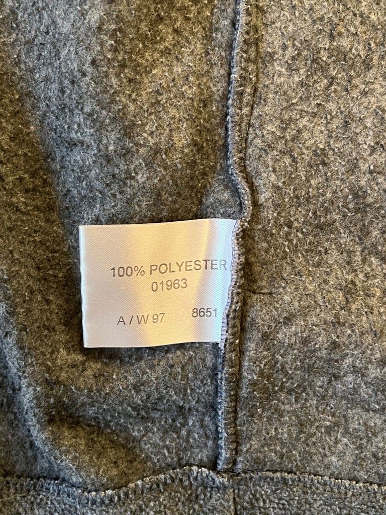 Men's James Cowan blue and grey fleece, zip front, medium-sized