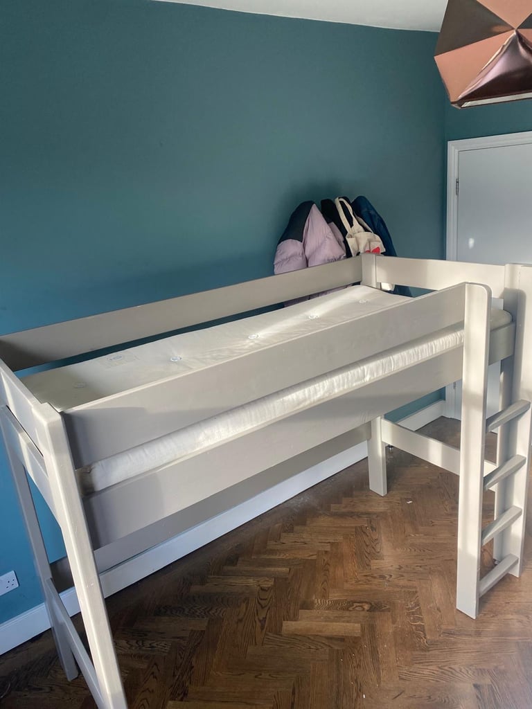 image for MathyByBols High Sleeper Bed with Shelf . Lin Grey 