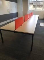£400 EACH SET 4 sets of Wood top 8-pod office/business used bench hot desks computer TABLES