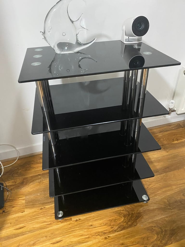 Black Glass Shelving unit