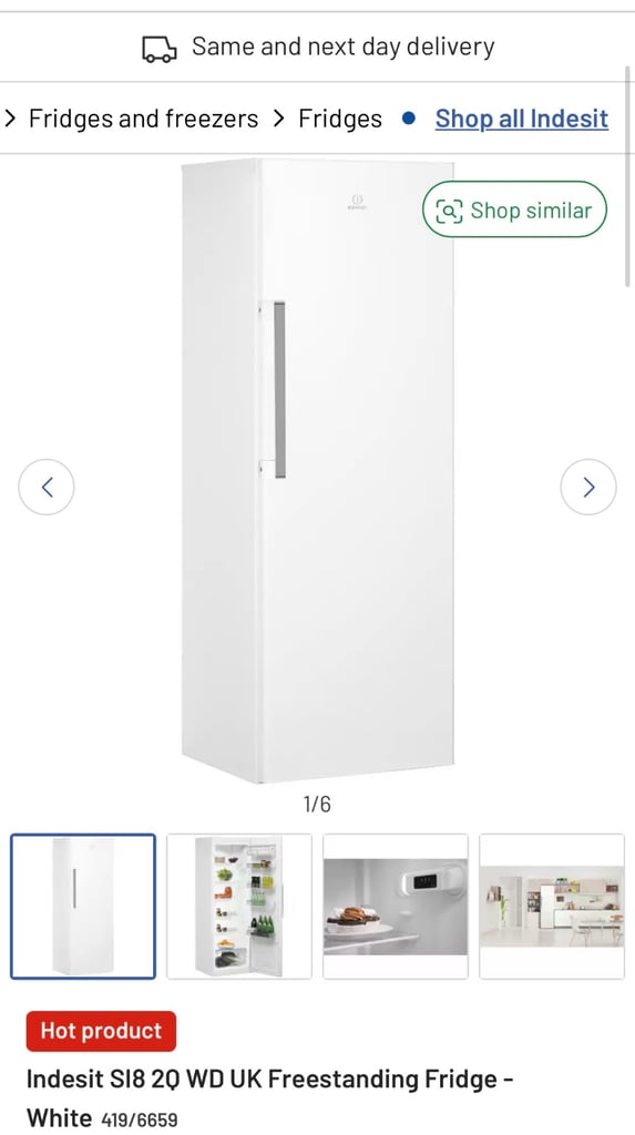 image for Indesit SI8 2Q WD UK freestanding Fridge like new