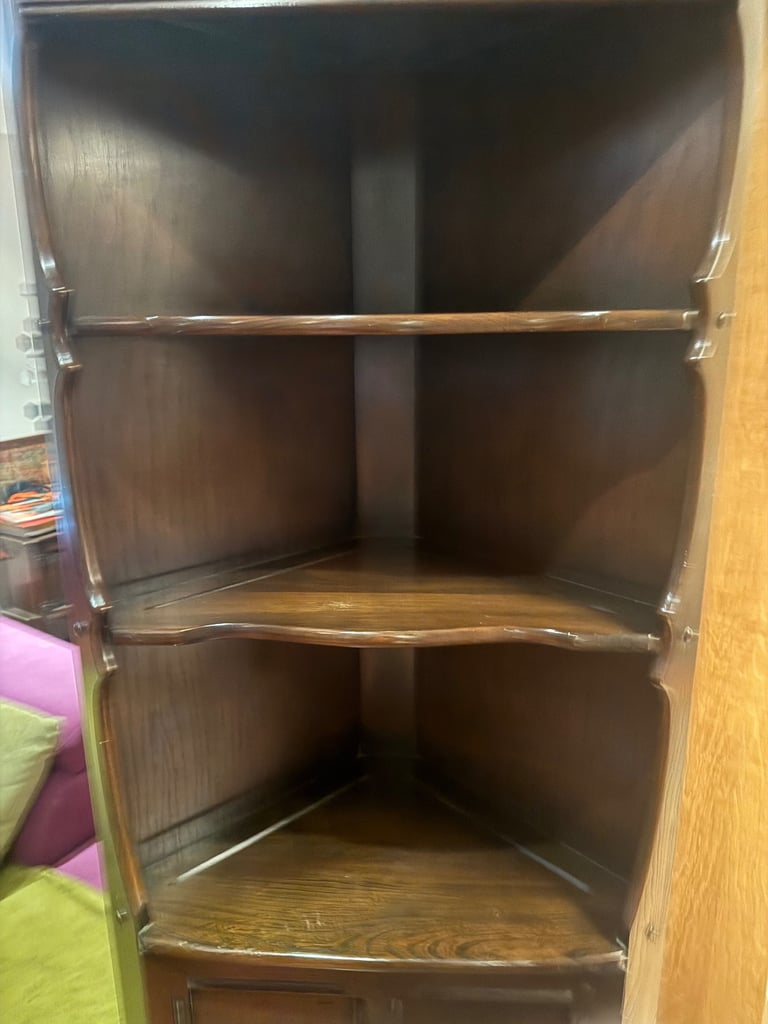 Ercol display corner cabinet