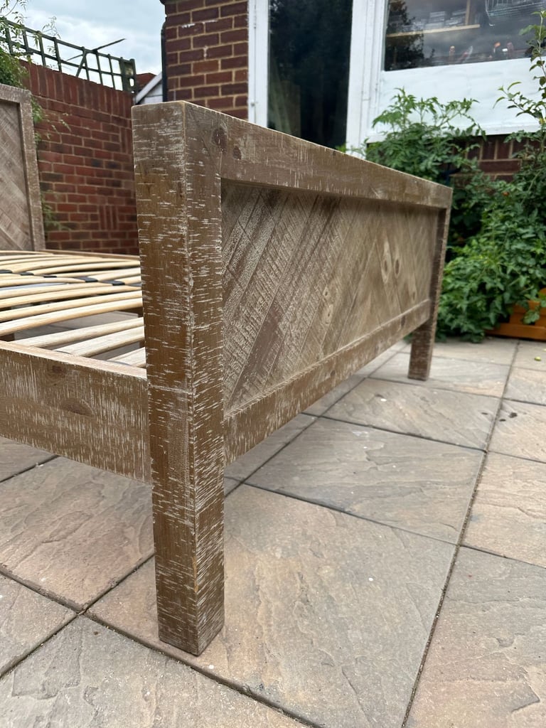 Barker & Stonehouse Reclaimed Wood 4FT6 Double Size Bed Frame - Great Condition