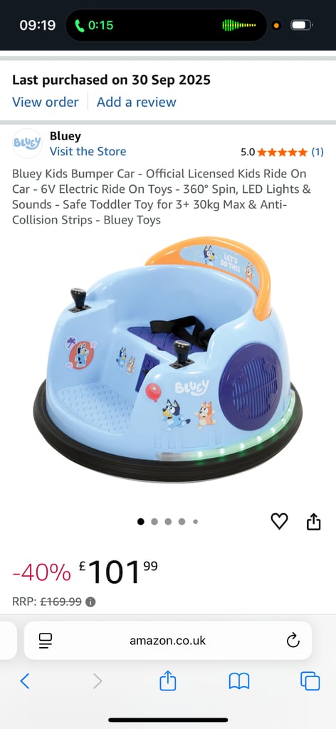 image for Bluey bumper car 