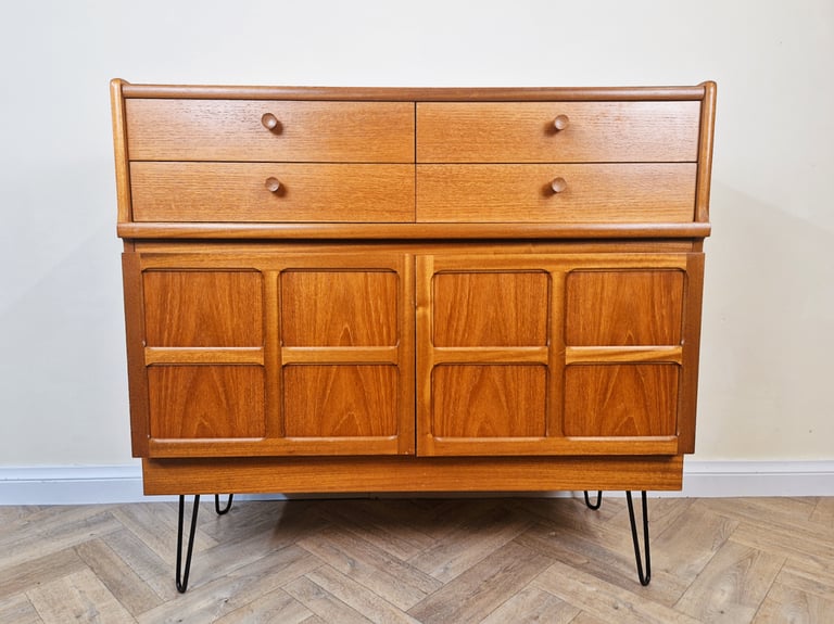 Nathan Mid Century Medium Teak Danish Design Compact Retro Sideboard Cabinet BL716