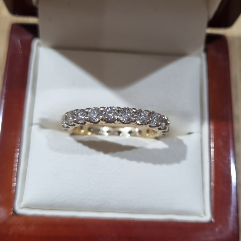 Gold 14ct Diamond full Eternity ring. 