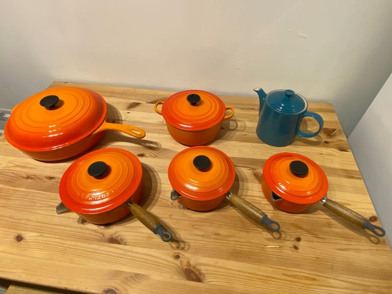image for Le Creuset saucepans, casserole dish, skillet and teapot