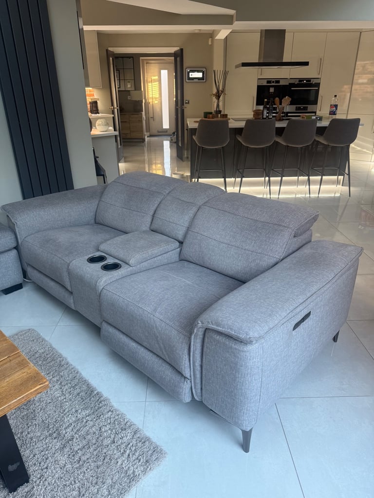image for Oversized two seater sofa, oversized chair and pouffe