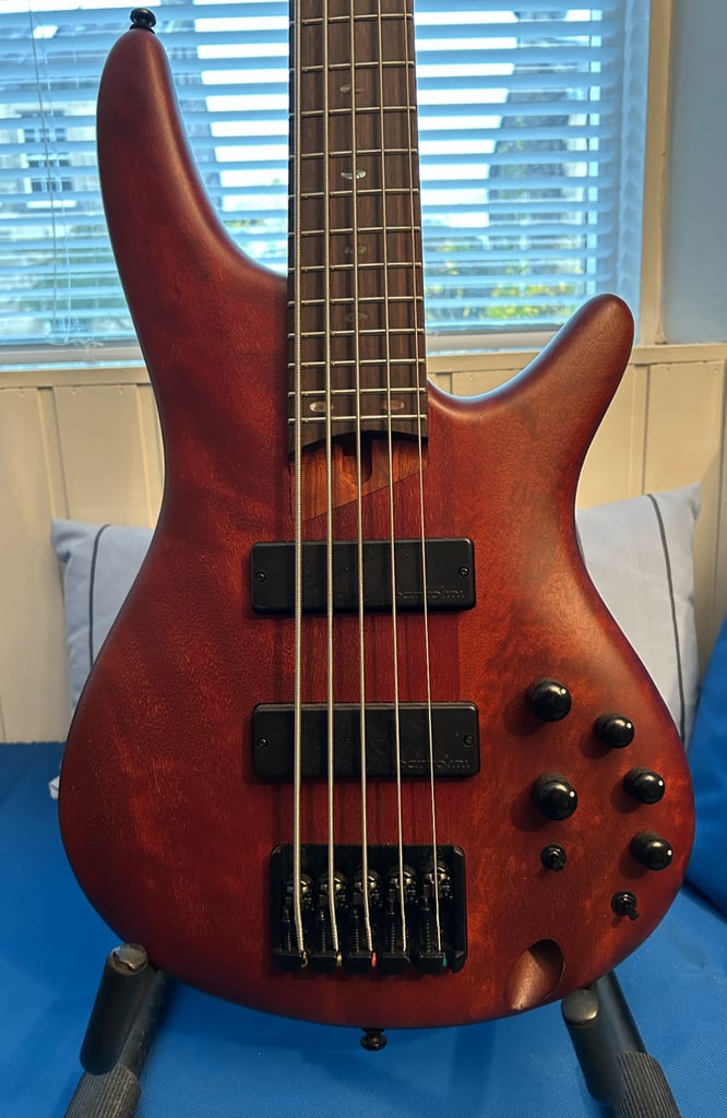 image for Ibanez SR505E-BM 5 String Bass Guitar In Brown Mahaogany