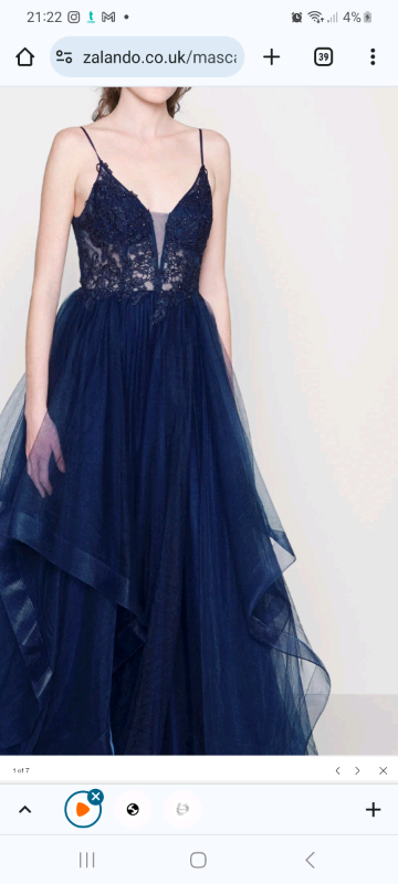 image for 16 14 Mascara prom dress Navy blue 