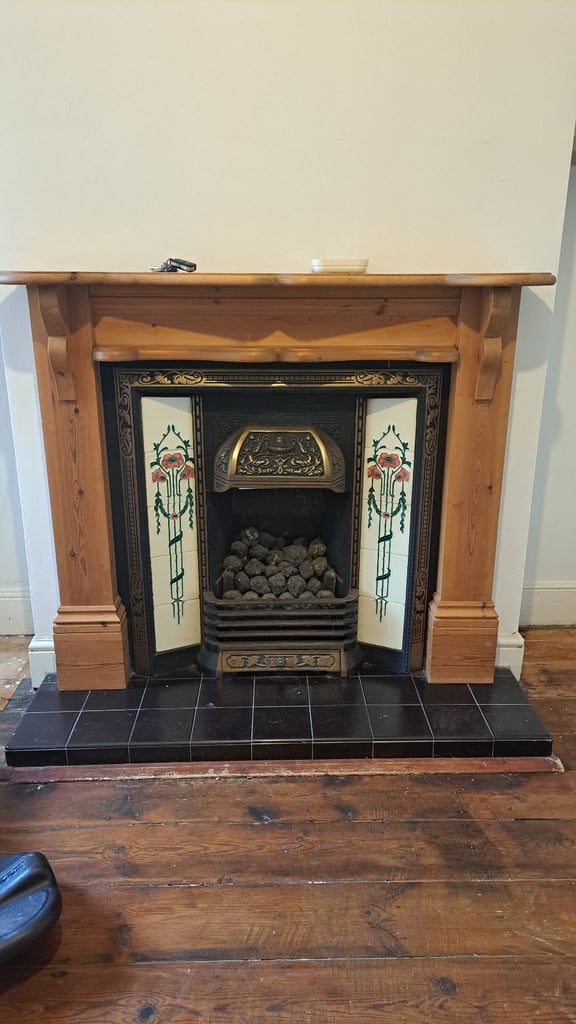 image for Gas Fire and fireplace Ornamental Cast Iron