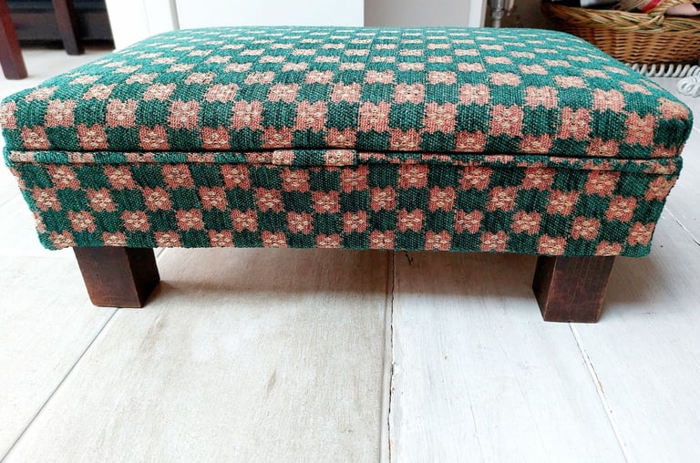 Vintage upholstered footstool 