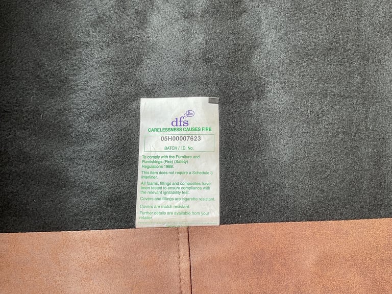 Brown/Tan Suede-Effect DFS Armchair