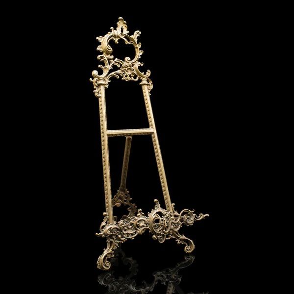 image for Tall Vintage Picture Easel Gilt Metal Stand