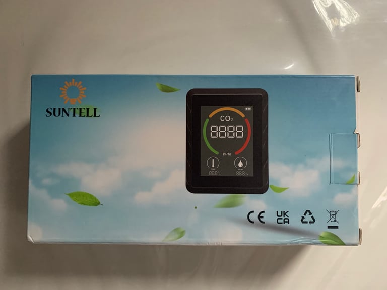 Suntell Air Quality CO2 Monitor AQS02 LCD Display with Power Cord - NEW