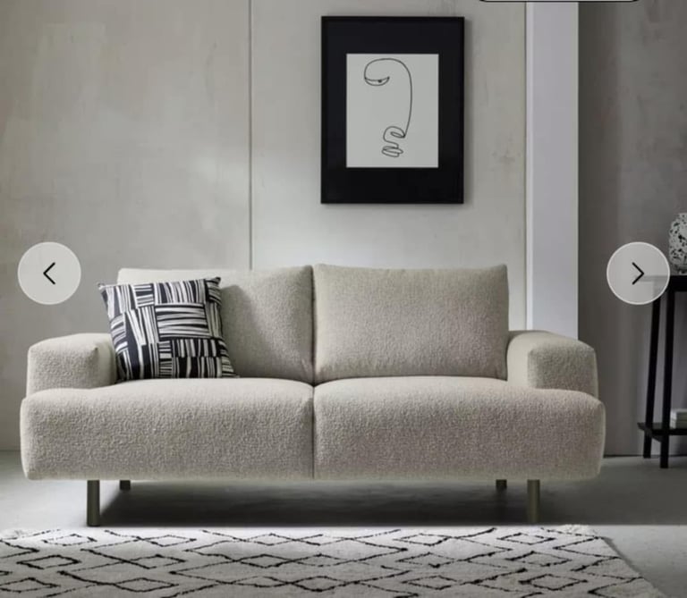 Julien Fabric 2 Seater Sofa - Natural.