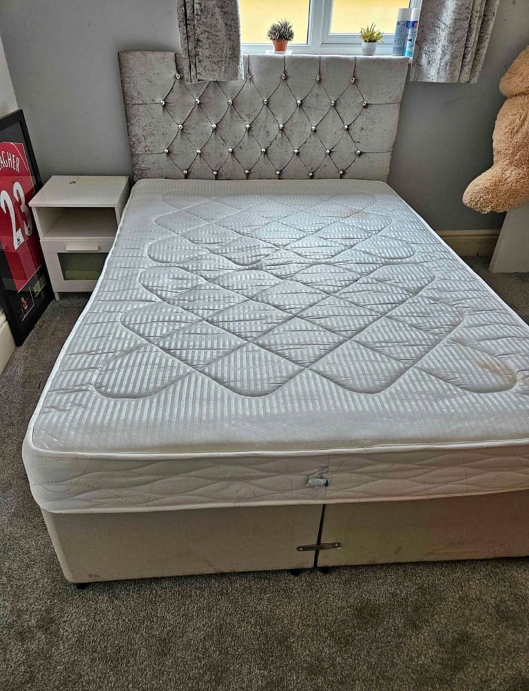 image for Double bed with mattress for £140(we can deliver)